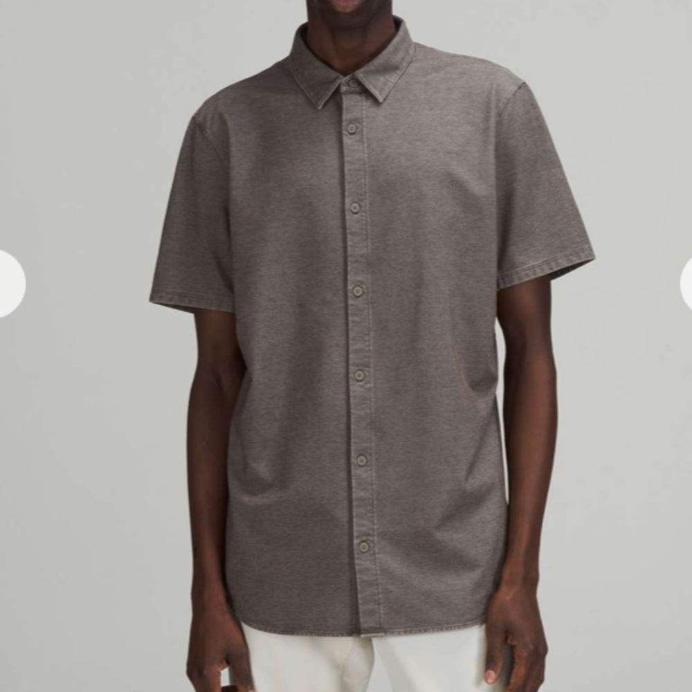 Lululemon Commission button up shirt xxlarge in enzyme dye a light brown